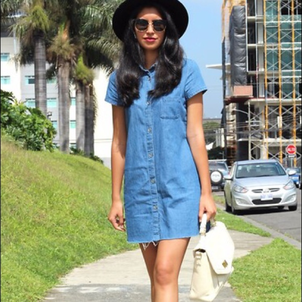 ZARA Button Down Denim Dress